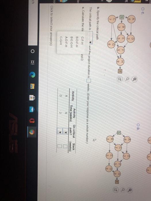 Consider the following information for a project