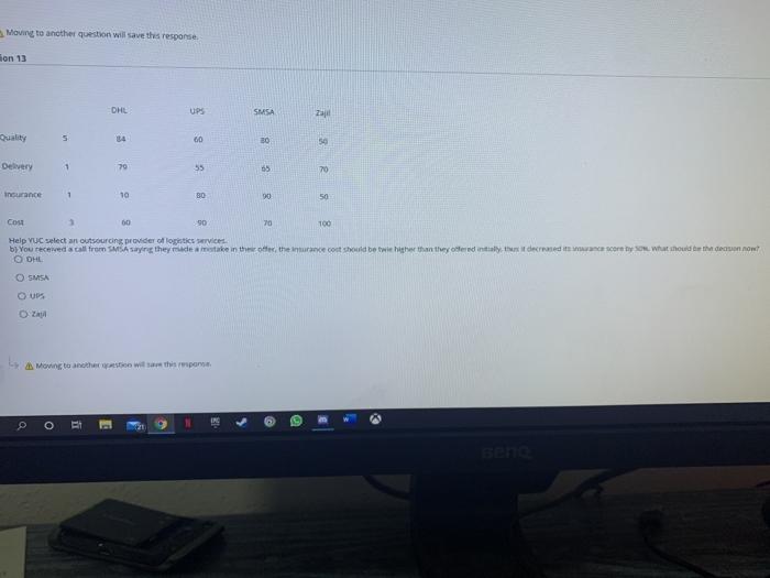 Moving to another question will save this