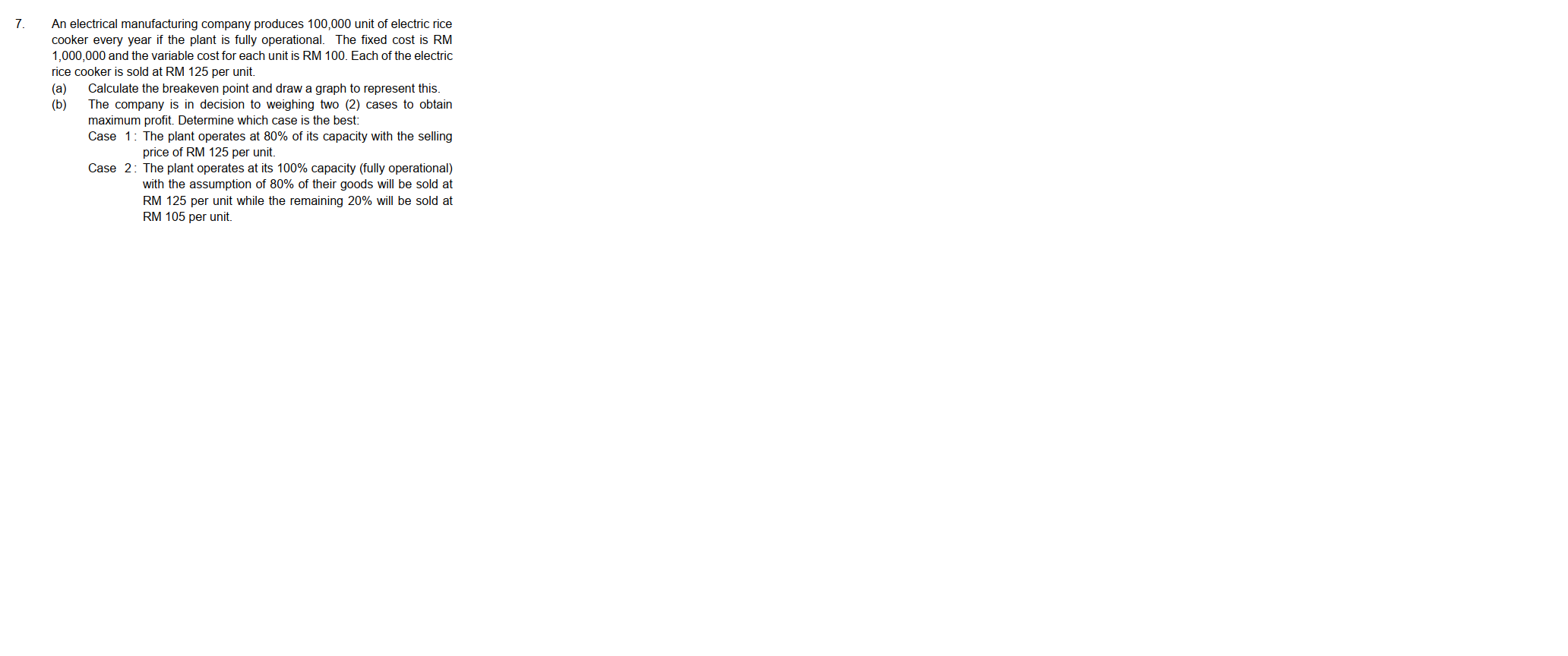 7. An electrical manufacturing company produces