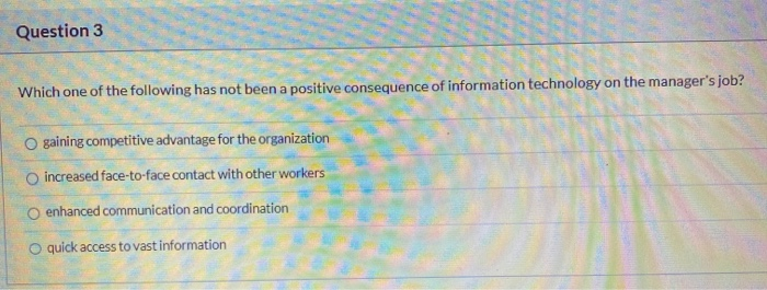 Question 3 Which one of the following has not
