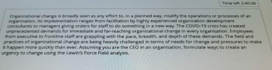 Time lett 2.4036 Organizational change is broadly