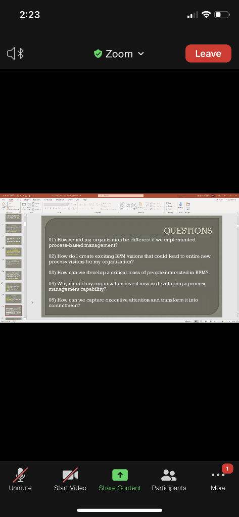 2:23 Zoom Leave . QUESTIONS 01) How would my