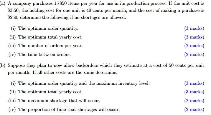just part b, thank you (a) A company purchases