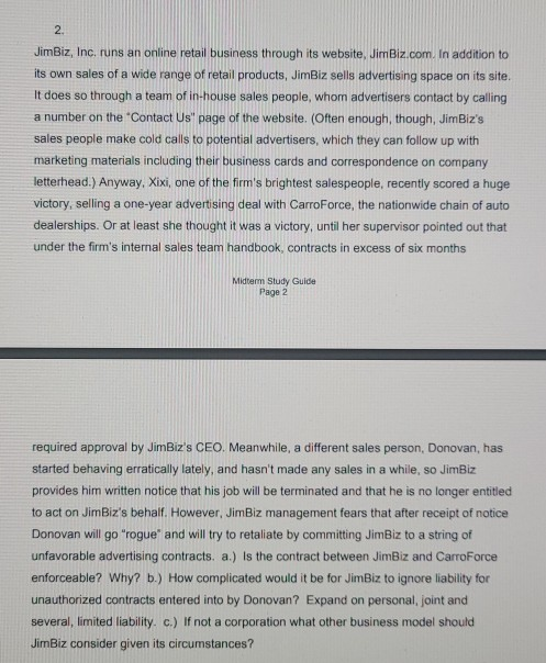 Business Law Question please complete the