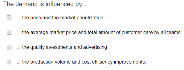 Cesim associated question: The demand is
