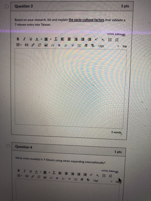 1-4 please D Question 1 3 pts Based on your