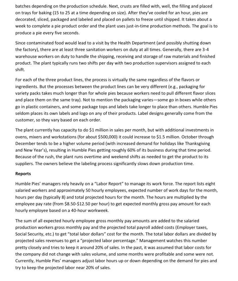 Need answer to number 4 thank you! "HUMBLE PIES"