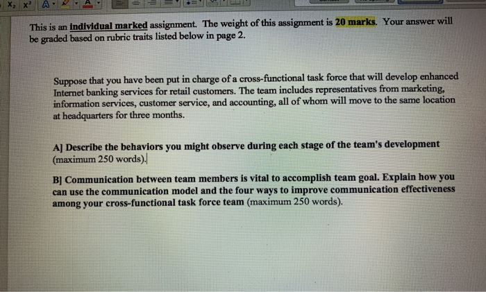 q: b XX? This is an individual marked assignment.