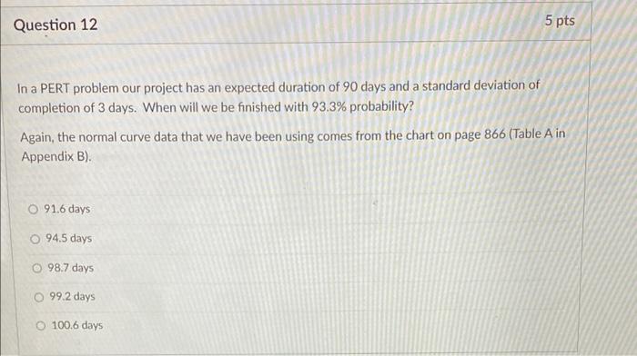Question 9 4 pts For the CPM probleen shown here,