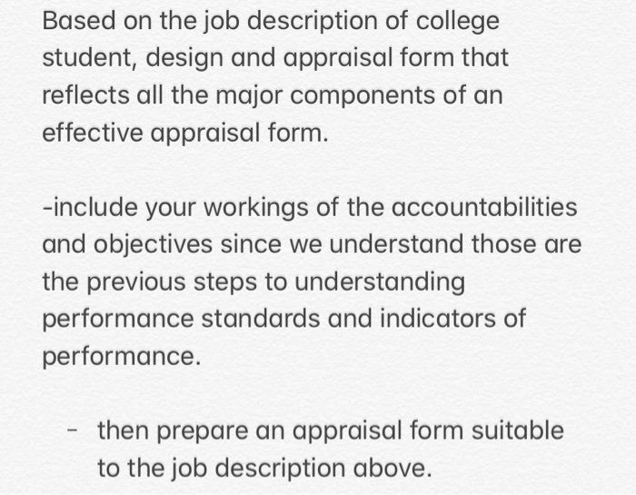 Based on the job description of college student,