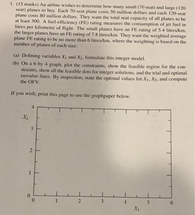 1. ( 15 marks) An airline wishes to determine how