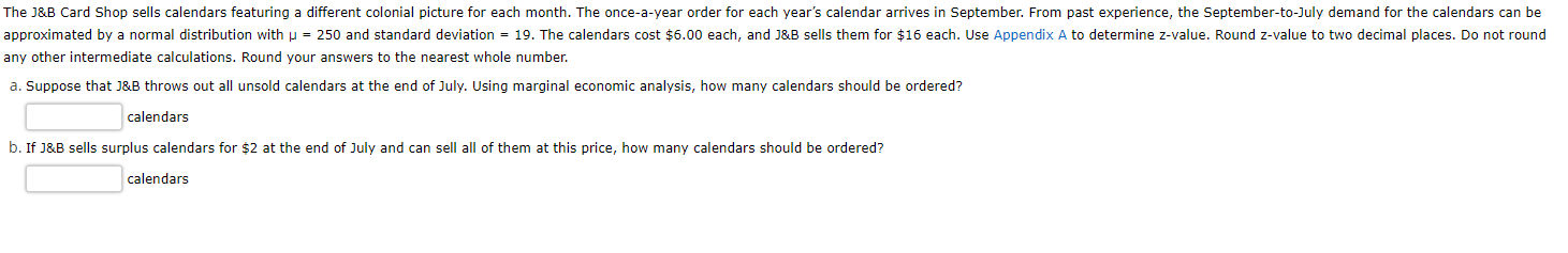 The J&B Card Shop sells calendars featuring a