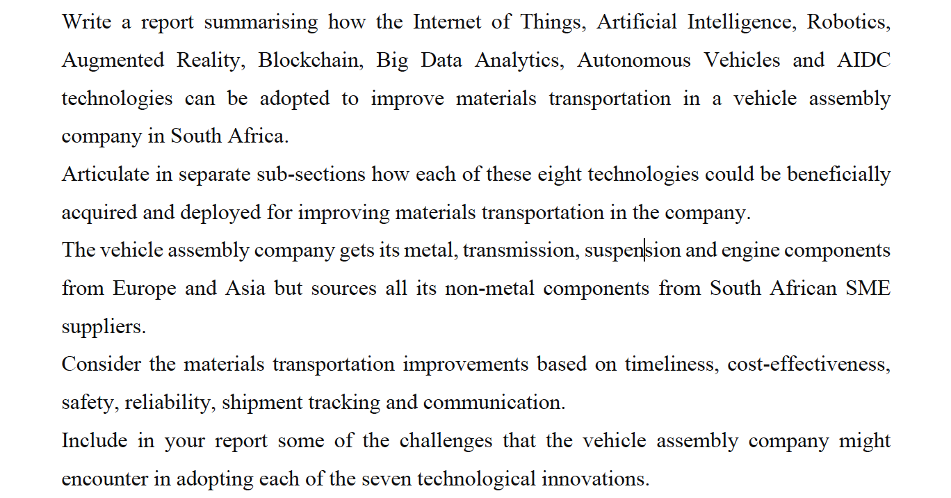 Write a report summarising how the Internet of