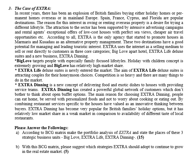 3- The Case of EXTRA: In recent years, there has