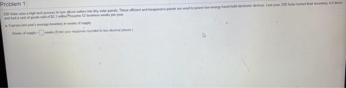 Problem 1 EBS sa tigh tech process to the