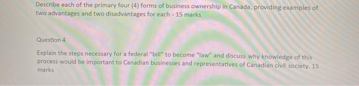 Describe each of the primary four (4) forms of