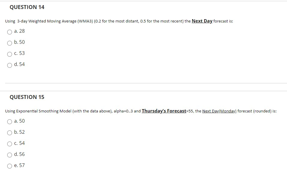 QUESTION 11 (Information for the next 2 problems)