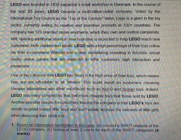 LEGO was founded in 1932 carpenter's small