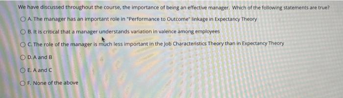 c We have discussed throughout the course, the