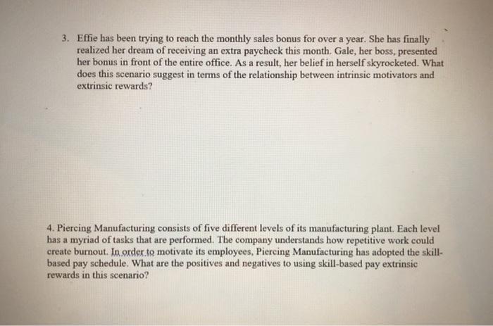 3. Effie has been trying to reach the monthly