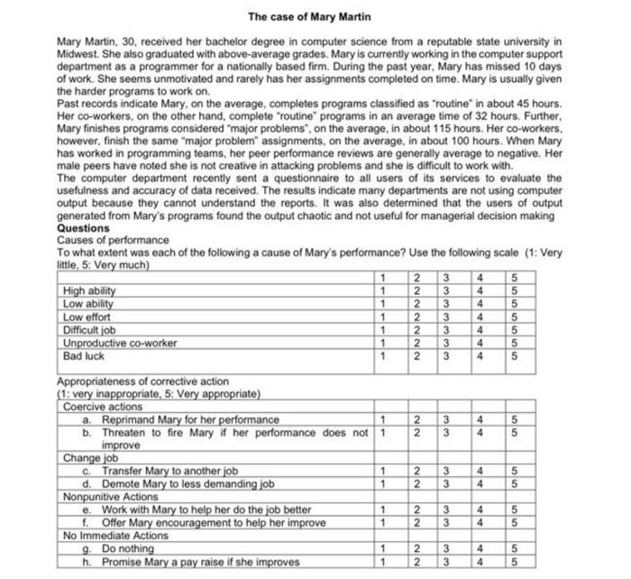 Is Mary's performance due to internal or external