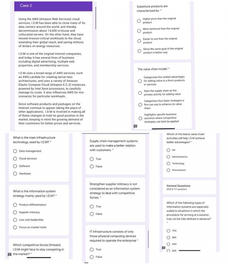 Case 2 Substitute products are characterized by:
