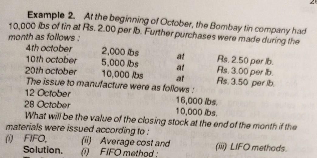 AAA Example 2. At the beginning of October, the