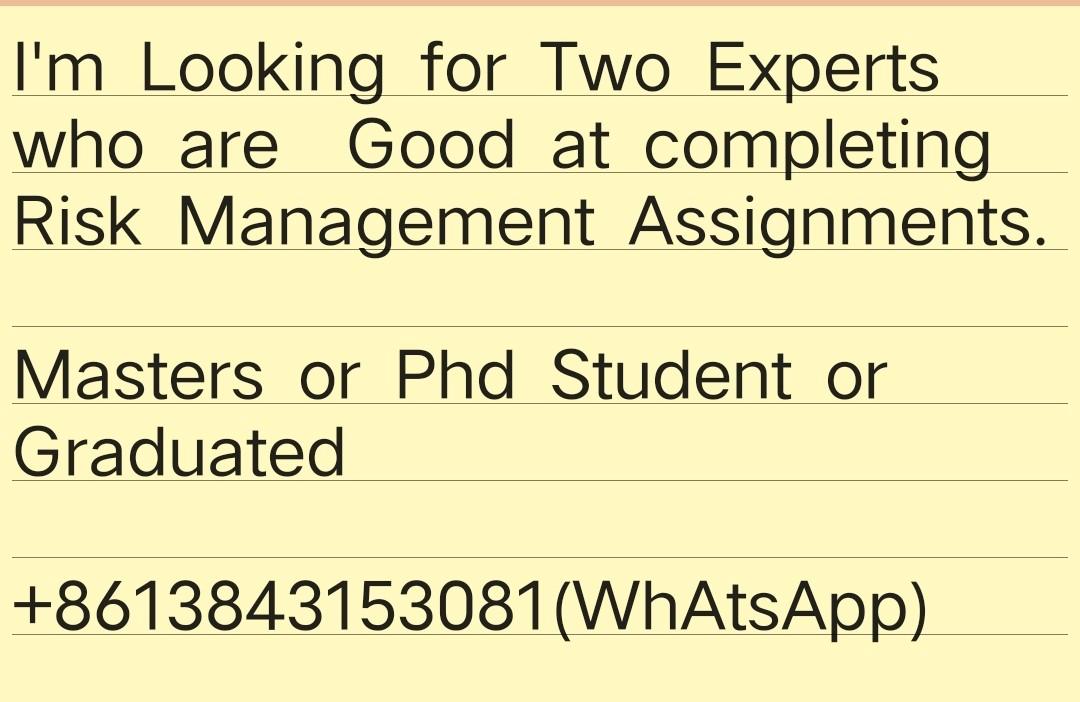 I'm Looking for Two Experts who are Good at