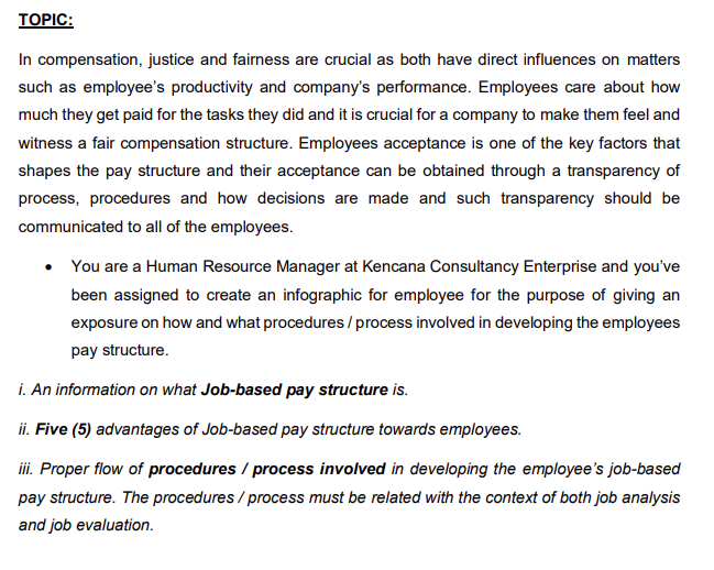 TOPIC: In compensation, justice and fairness are