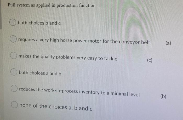 Pull system as applied in production function