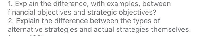 1. Explain the difference, with examples, between