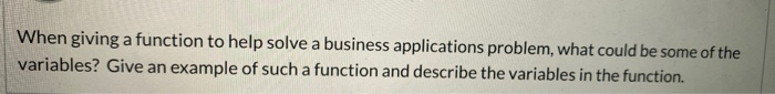 This question is about business applications.