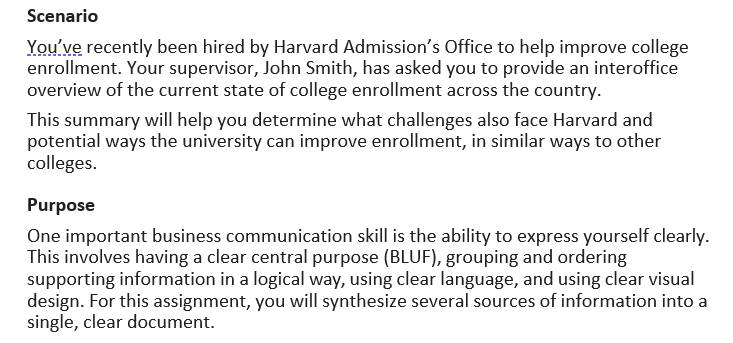 Scenario You've recently been hired by Harvard