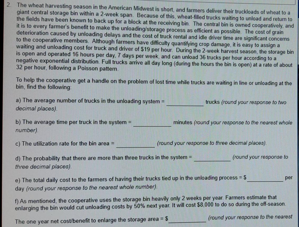 2. The wheat harvesting season in the American