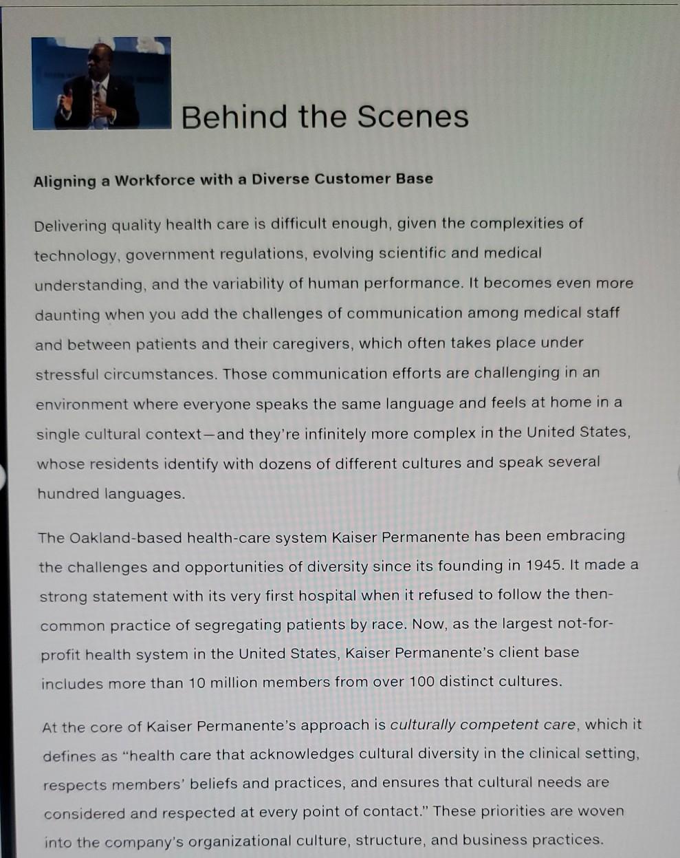 Behind the Scenes Aligning a Workforce with a