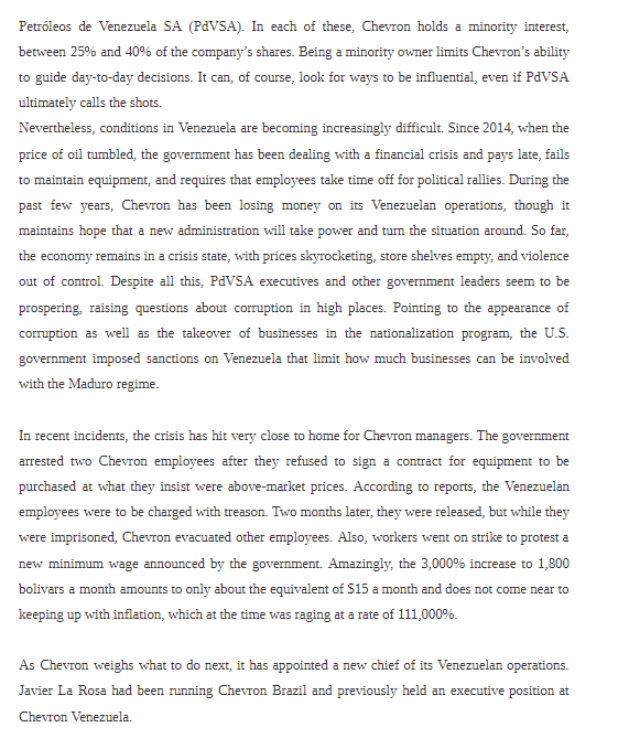 Chevron Tries to Stay on the High Road in