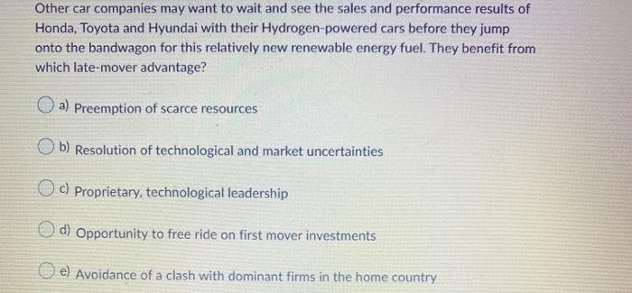 Other car companies may want to wait and see the