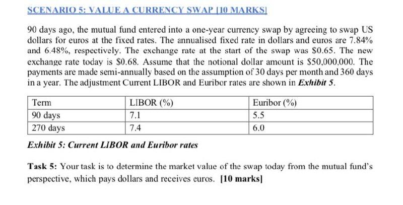 SCENARIO 5: VALUE A CURRENCY SWAP (10 MARKSI 90