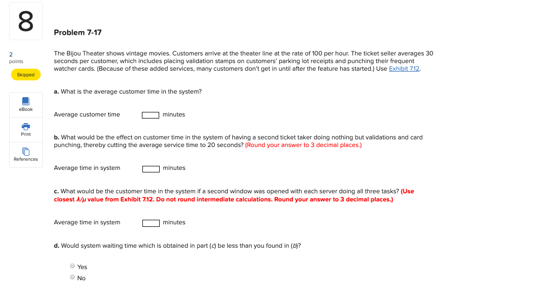 exhibit 7.12 Expected Number of People Waiting in