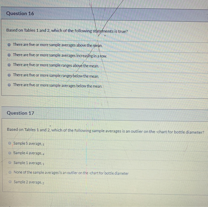 Formulas and Tables for Questions 12-21 Formulas