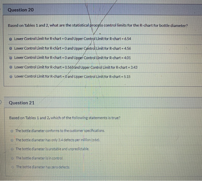 Formulas and Tables for Questions 12-21 Formulas
