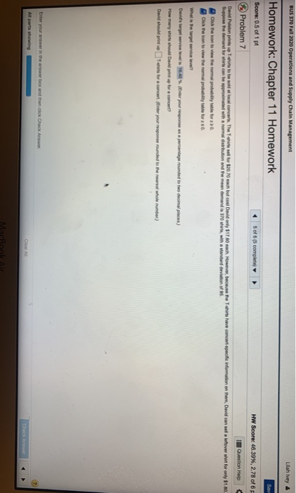 BUS 370 Fall 2020 Operations and Supply Chain