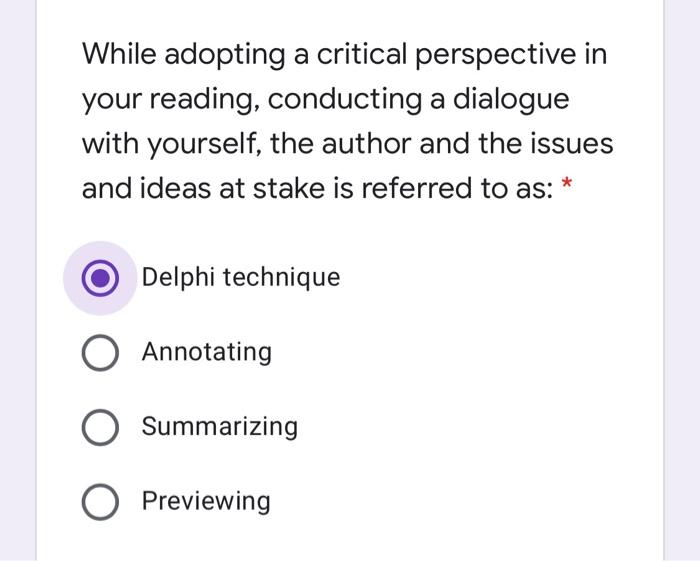 While adopting a critical perspective in your