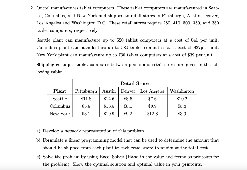 For excel and excel solver please show