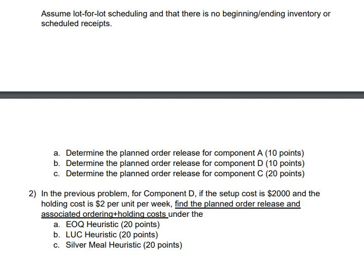 1) Consider the following product structure End