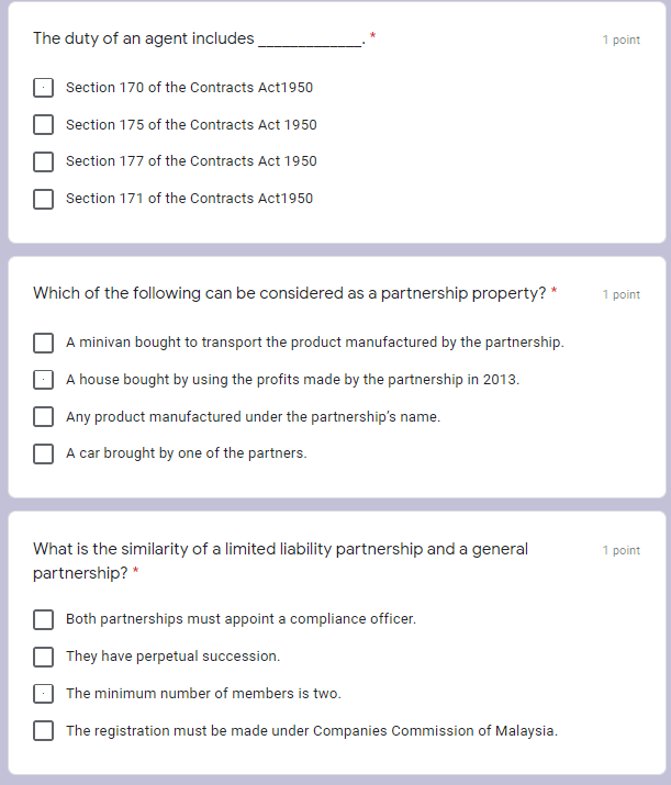 Sub: Malaysian business law Multiple choice