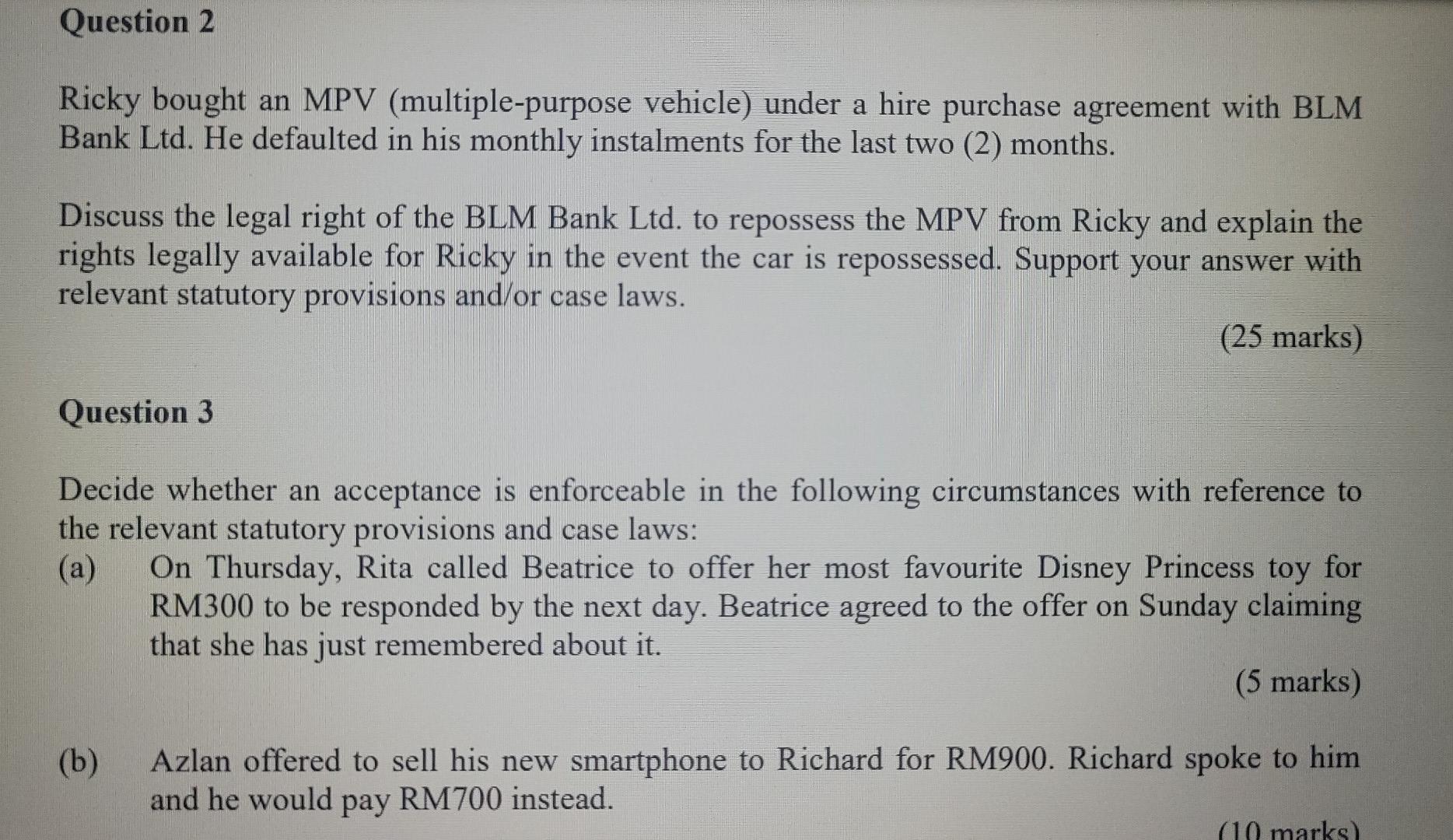 Business law subject Question 1 (a) Discuss the