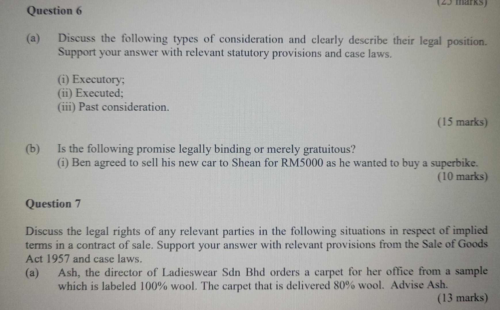 Business law subject Question 1 (a) Discuss the