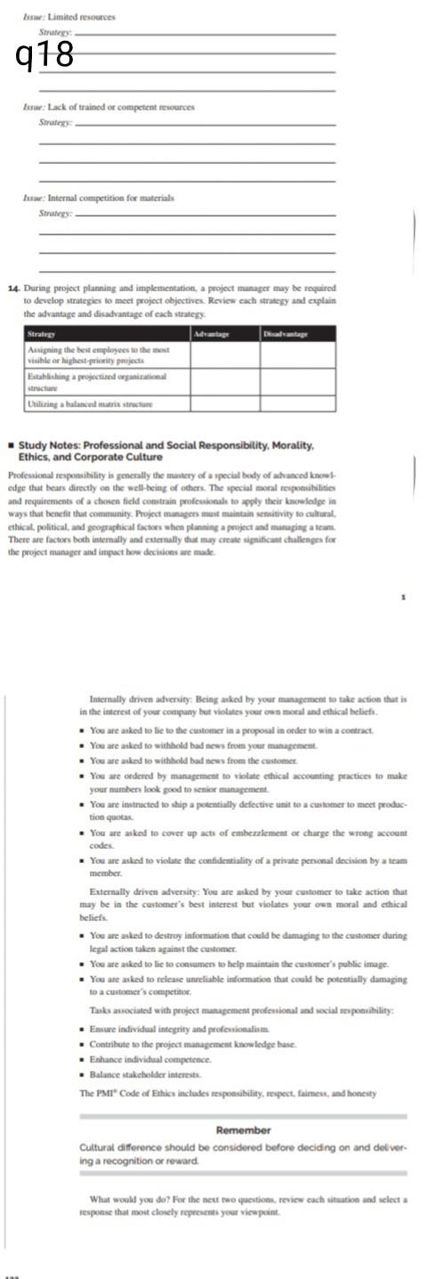 . Is Limited resources Strategy 918 Issue: Lack