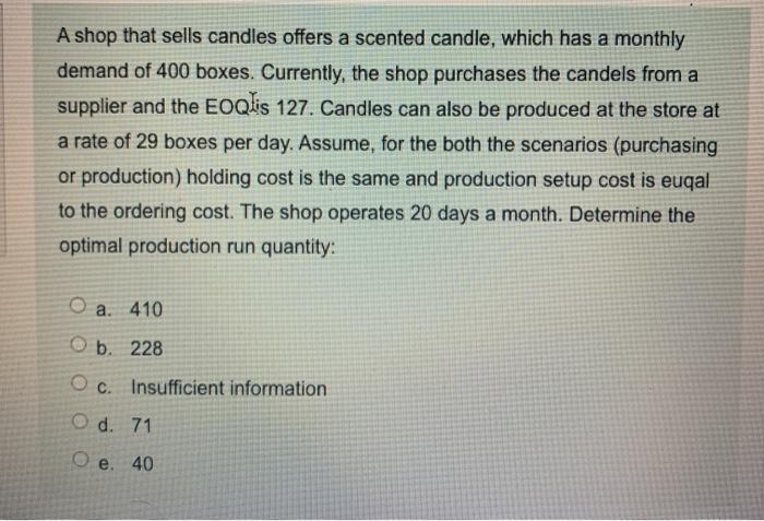 A shop that sells candles offers a scented